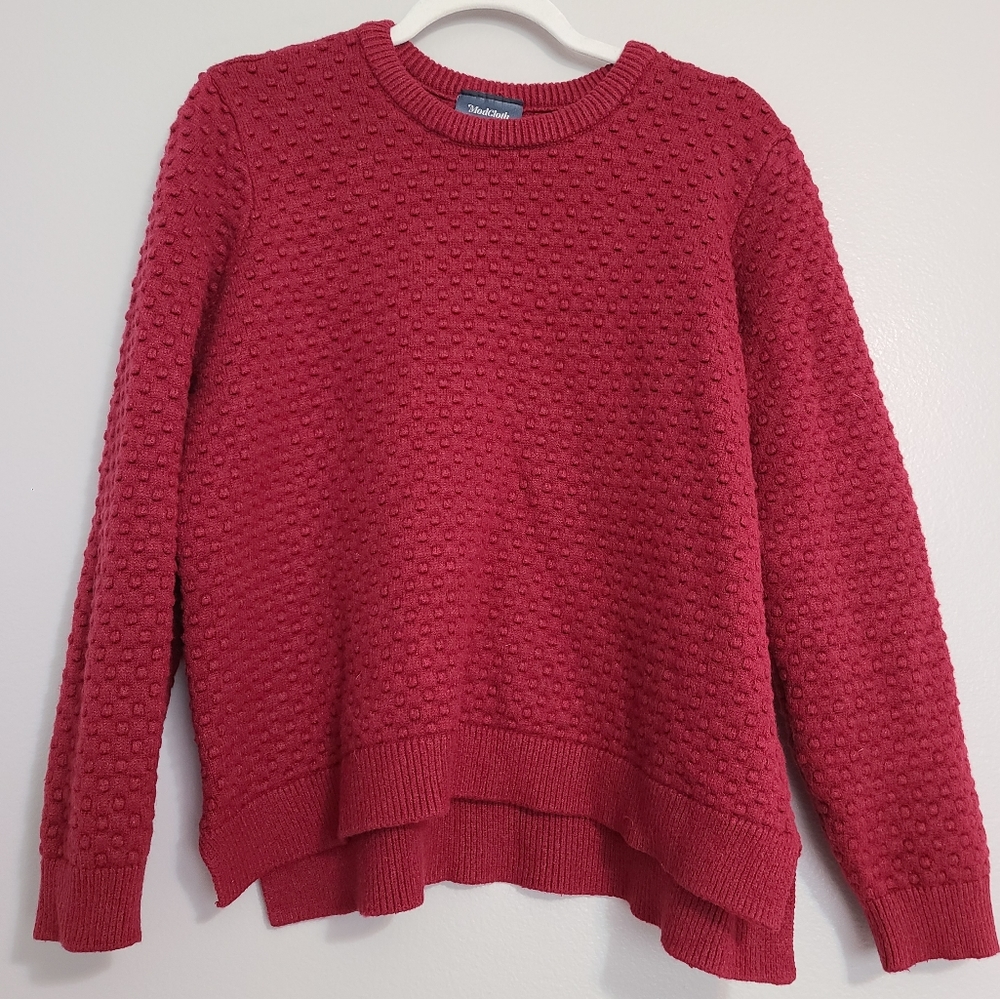 Modcloth Excellent Example Textured Burgandy Knit… - image 5